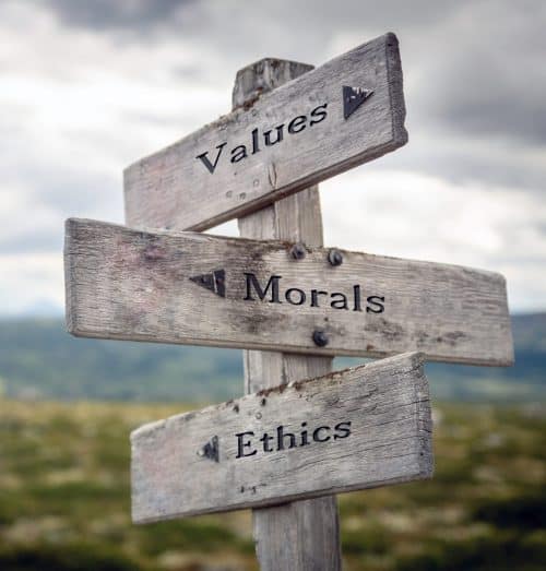 Valeurs, moral, éthique, succès
